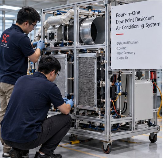 Four-in-One Dew Point Desiccant Air Conditioning System, built by SC Science
