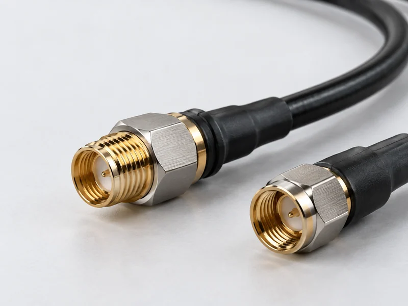 Coaxial RF cable assemblies with precision metal connectors.